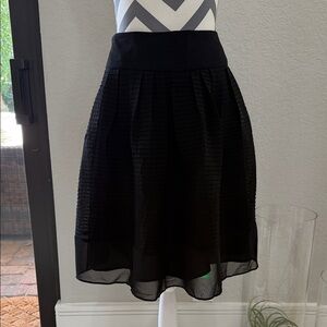 Ann Taylor Black Textured Circle Skirt